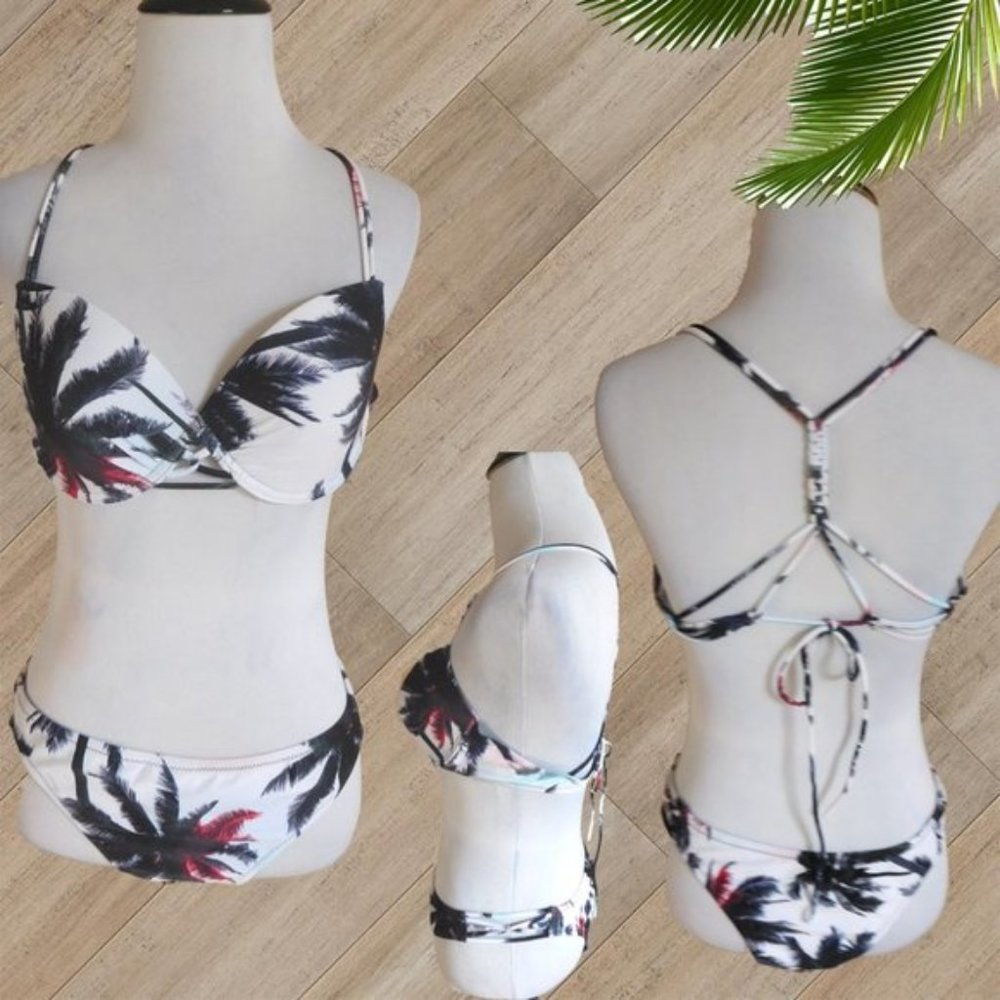 TROPICAL PRINT TWO PIECE SWIMSUIT